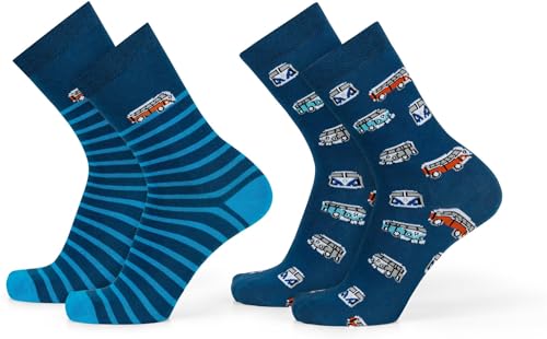 normani 2 Paar Lustige Socken | Bunte Motiv Socken mit abwechslungsreichen Mustern und Farben | Mit komfortablem Piqué-Bund aus Baumwolle Farbe Bully Größe 36-41 normani 2 Paar Lustige Socken | Bunte Motiv Socken mit abwechslungsreichen Mustern und Farben | Mit komfortablem Piqué-Bund aus Baumwolle Farbe Bully Größe 36-41 von normani