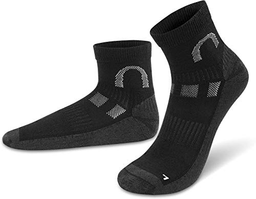 normani 2 Paar Merino Socken für Damen und Herren - Kurzschaft, Low Cut - Funktionale Freizeit- oder Sportsocken - feinste Merinowolle - für Hiking Outdoor Wandern Trekking Farbe Schwarz Größe 47-50 von normani