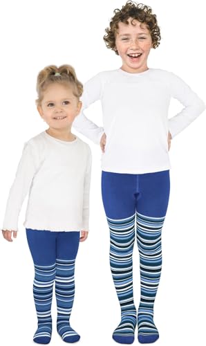 normani 2 Paar Thermo Strumpfhosen mit Elasthan und Baumwolle für Jungen und Mädchen | Kinderstrumpfhose Tights Farbe Royal Größe 86/92 von normani