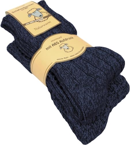 normani 2 Paar superwarme ABS-Stopper-Norweger-Socken EIN ECHTER HAUSSCHUH-ERSATZ Farbe Blau Größe 47-50 von normani