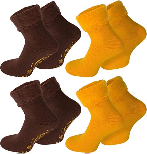 normani 2 oder 6 Paar flauschig weiche Kuschelsocken mit Motiv für Damen und Herren Farbe 6 Paar - Dream/Braun/Gelb Größe 39-42 von normani