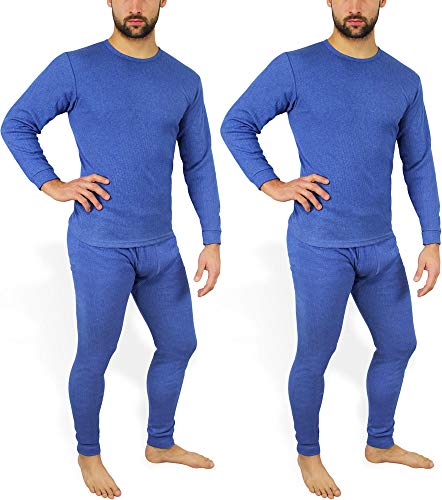normani 2 x Herren Thermo Unterwäsche - Ski Unterwäsche Garnitur - Lange Unterhose und Hemd - Thermounterwäsche Set Farbe Blau Größe XS von normani