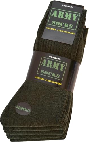 normani 25 Paar Army Sportsocken Arbeitssocken Wandersocken Herrensocken aus strapazierfähiger Baumwolle für Herren Farbe Grün Größe 39/42 von normani