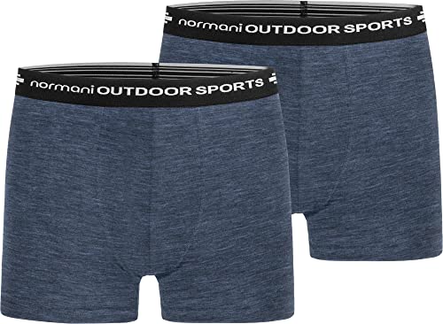 normani 2er Pack Herren Merinounterhose Boxershorts Funktionsunterwäsche 100% Merinowolle Sporthose (S-XXL) Farbe Navy Größe 3XL von normani