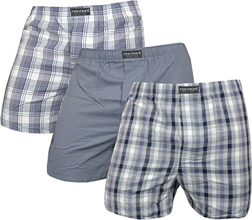 normani 3 x Herren Web Boxershorts aus Reiner Baumwolle Farbe Grau Größe S von normani