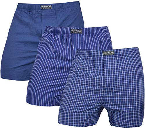 normani 3 x Herren Web Boxershorts aus Reiner Baumwolle Farbe Navy Größe M von normani