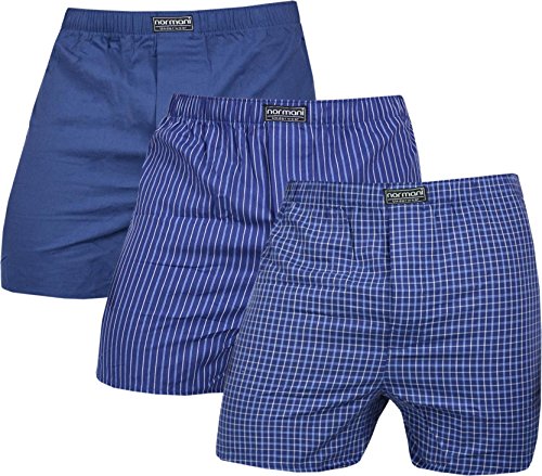 normani 3 x Herren Web Boxershorts aus Reiner Baumwolle Farbe Navy Größe S von normani