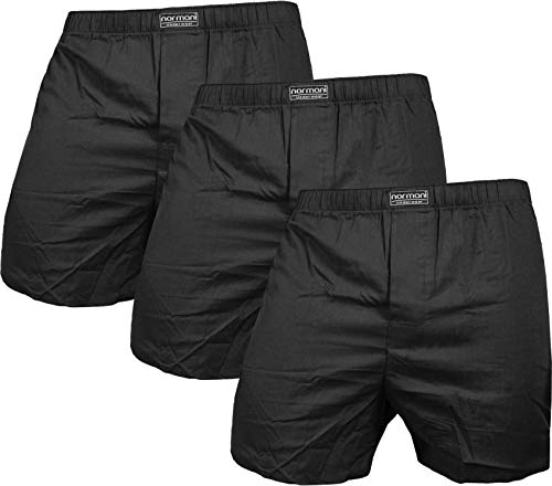 normani 3 x Herren Web Boxershorts aus Reiner Baumwolle Farbe Schwarz Größe L von normani