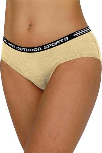 normani 3er Pack Damen Merino Slips Slipper Panties Hipkini Unterhose Atmungsaktive Sportunterwäsche - 100% RWS Merinowolle Farbe Wollweiß Größe XXL von normani