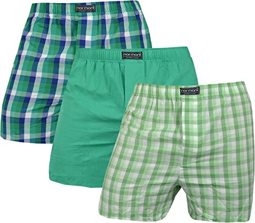 normani 3er Pack Herren Boxershorts aus 100% Baumwolle - Unterhosen im Mix für Männer Farbe Grün Größe XL von normani