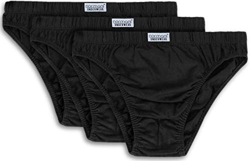 normani 3er Pack klassisch geschnittene Herren Slips Mens aus 100% Baumwolle - Underwear - Unterwäsche - Unterhosen für Männer Farbe Schwarz Größe M von normani