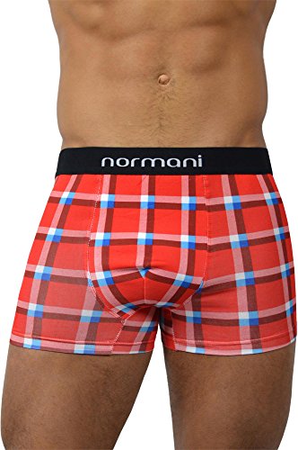 normani 4 Paar Retro Herren Boxershorts/Unterwäsche - aus Baumwollgemisch Farbe Retro Square Red Größe L von normani