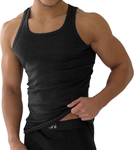 normani 4 x Classics Herren Tank Top Slimfit Rundhals 100% gekaemmte Baumwolle - HighestStandard - Einlaufvorbehandelt Größe 6=S von normani