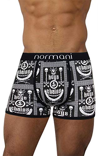 normani 4 x Herren Boxershorts Bequeme Unterhosen für Männer - Retroshorts mit hohem Baumwollanteil und bunten Motiven Farbe Chains & Keys Größe M von normani
