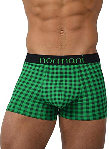 normani 4 x Herren Retroshorts mit hohem Baumwollanteil und verschiedenen Motiven Farbe Green Check Größe S von normani