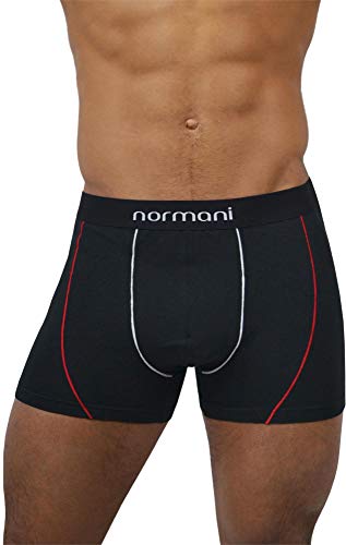 normani 4 x Herren Boxershorts Bequeme Unterhosen für Männer - Retroshorts mit hohem Baumwollanteil und bunten Motiven Farbe Red Line Größe XL von normani