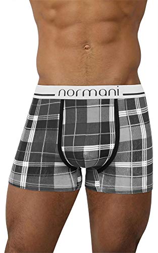 normani 4 x Herren Retroshorts mit hohem Baumwollanteil und verschiedenen Motiven Farbe Scottish Check - Black Grey Größe S von normani