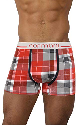 normani 4 x Herren Retroshorts mit hohem Baumwollanteil und verschiedenen Motiven Farbe Scottish Check - Dark Red Größe L von normani