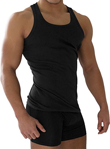 normani 4 x Herren Unterhemd aus 100% gekämmter Baumwolle Feinripp Größe 12=XXXXL von normani