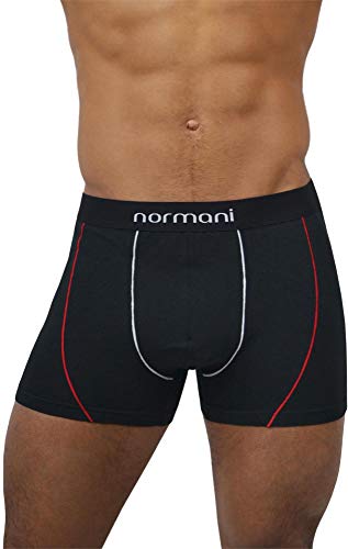 normani 4 x Herren Unterhose Boxershorts Retro Pants Farbiger Mix Schwarz/Gemischt/Neutral Farben Baumwolle mit Elasthan Farbe Red Line Größe XXL von normani