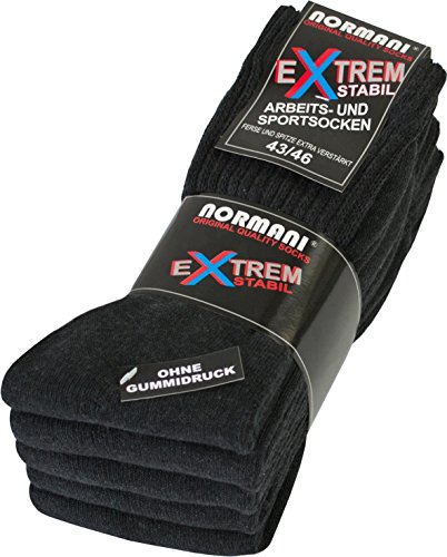 normani 5 Paar Stabile Arbeitssocken Socken - Ferse und Spitze EXTRA verstärkt - ohne gummidruck ! Farbe Anthrazit Größe 39/42 von normani