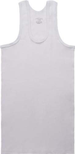 normani 5 x Tank Top Weiss - Herren Unterhemd - Sportjacke - 100% gekaemmte Baumwolle Einlaufvorbehandelt - original Exclusive Farbe Doppelripp Größe 9=XL von normani