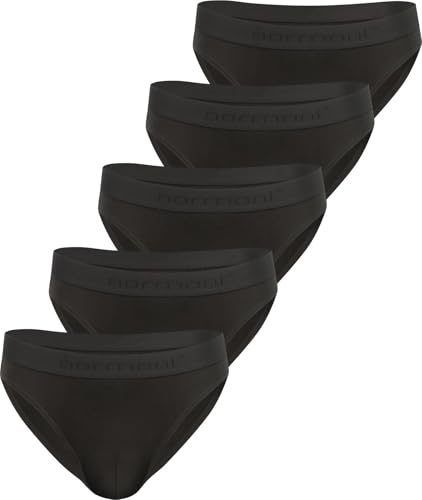 normani 5er Pack Herren Slips Unterhosen aus klimaregulierender Bio-Baumwolle mit Elasthan Farbe Black Größe M von normani