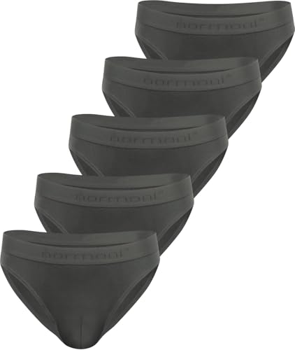 normani 5er Pack Herren Slips Unterhosen aus klimaregulierender Bio-Baumwolle mit Elasthan Farbe Grau Größe L von normani