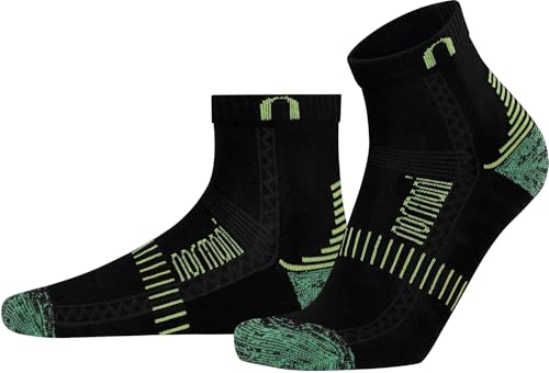 normani 6 Paar Bambus Kurzschaft-Socken Wandersocken - atmungsaktive Sportsocken Sneakersocken für Damen und Herren mit Mittelfuß-Kompression und weichem Bündchen Farbe Grün Größe 47/50 von normani