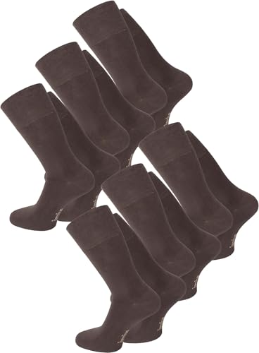 normani 6 Paar Bambus-Socken ATMUNGSAKTIV ohne Gummi in 4 Farben Farbe Dunkelbraun Größe 47/50 von normani