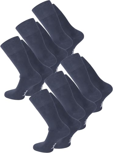 normani 6 Paar Bambus-Socken ATMUNGSAKTIV ohne Gummi in 4 Farben Farbe Jeans Größe 47/50 von normani
