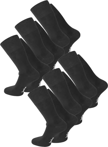 normani 6 Paar Bambus-Socken ATMUNGSAKTIV ohne Gummi in 4 Farben Farbe Schwarz Größe 39/42 von normani