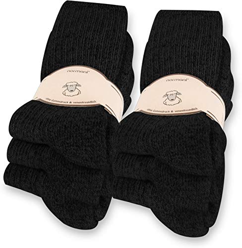 6 Paar Norweger Socken mit Wolle Anthrazit, Wintersocken, Herrensocken mit Polstersohle Farbe Schwarz Größe 47-50 von normani
