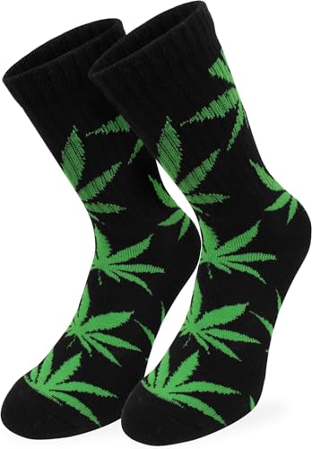 normani 6 Tennissocken aus Baumwolle mit Hanfblätter Muster und Verstärkte Sohle viele Größen und Farben Größe 47-50 von normani