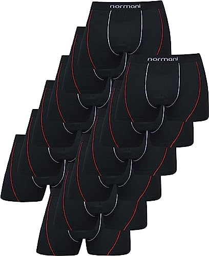 normani 6 oder 12 Herren Boxershorts aus Baumwolle - hochwertige Baumwollunterhosen für Männer in S - 4XL Farbe 12 x Red Line Größe 3XL von normani