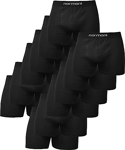 normani 6 oder 12 Herren Boxershorts aus Baumwolle - hochwertige Baumwollunterhosen für Männer in S - 4XL Farbe 12 x Schwarz Größe M von normani