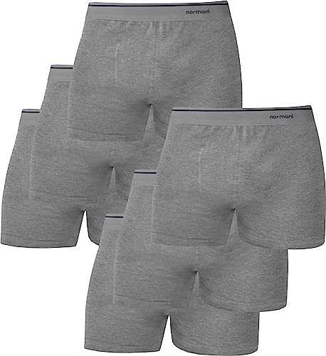 normani 6 oder 12 Herren Boxershorts aus Baumwolle - hochwertige Baumwollunterhosen für Männer in S - 4XL Farbe Grau Größe 3XL von normani