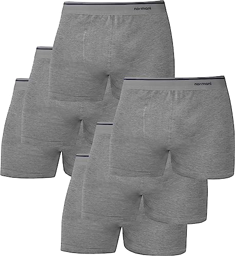 normani 6 oder 12 Herren Boxershorts aus Baumwolle - hochwertige Baumwollunterhosen für Männer in S - 4XL Farbe Grau Größe XXL von normani