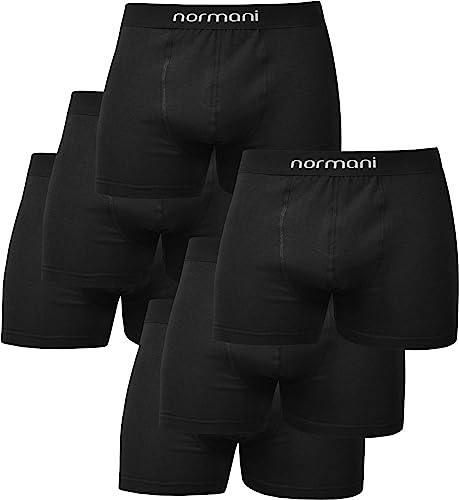 normani 6 oder 12 Herren Boxershorts aus Baumwolle - hochwertige Baumwollunterhosen für Männer in S - 4XL Farbe Schwarz Größe XL von normani