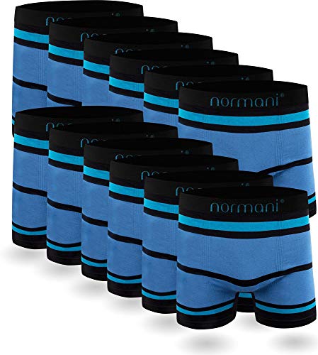normani 6 oder 12 Mikrofaser-Unterhosen für Herren | atmungsaktive Sport-Funktions-Unterwäsche | Boxershorts | Retroshorts für Männer (Gr. S-3XL) Farbe 12 x Blau/Hellblau Größe S/M von normani