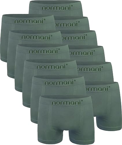 normani 6 oder 12 Mikrofaser-Unterhosen für Herren | atmungsaktive Sport-Funktions-Unterwäsche | Boxershorts | Retroshorts für Männer (Gr. S-3XL) Farbe 12 x Oliv Größe XXL/3XL von normani