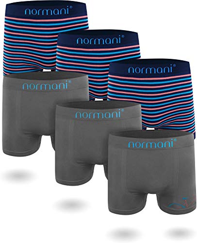 normani 6 oder 12 Mikrofaser-Unterhosen für Herren | atmungsaktive Sport-Funktions-Unterwäsche | Boxershorts | Retroshorts für Männer (Gr. S-3XL) Farbe 3 x Bicycle / 3 x Blau-Pink Größe L/XL von normani