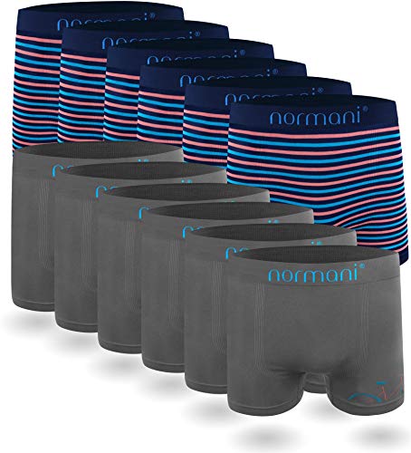 normani 6 oder 12 Mikrofaser-Unterhosen für Herren | atmungsaktive Sport-Funktions-Unterwäsche | Boxershorts | Retroshorts für Männer (Gr. S-3XL) Farbe 6 x Bicycle / 6 x Blau-Pink Größe L/XL von normani