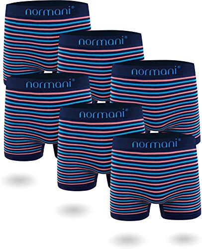 normani 6 oder 12 Mikrofaser-Unterhosen für Herren | atmungsaktive Sport-Funktions-Unterwäsche | Boxershorts | Retroshorts für Männer (Gr. S-3XL) Farbe 6 x Blau/Pink Größe S/M von normani