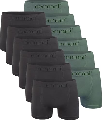 normani 6 oder 12 Mikrofaser-Unterhosen für Herren | atmungsaktive Sport-Funktions-Unterwäsche | Boxershorts | Retroshorts für Männer (Gr. S-3XL) Farbe 6 x Oliv / 6 x Anthrazit Größe L/XL von normani