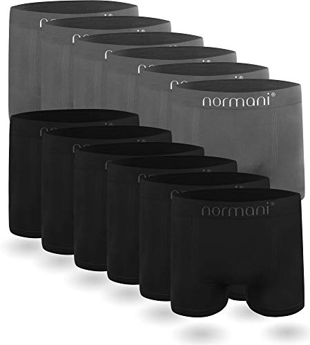 normani 6 oder 12 Mikrofaser-Unterhosen für Herren | atmungsaktive Sport-Funktions-Unterwäsche | Boxershorts | Retroshorts für Männer (Gr. S-3XL) Farbe 6 x Schwarz / 6 x Grau Größe XXL/3XL von normani