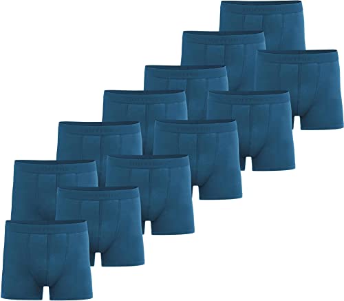 normani 6 oder 12 Stück Herren Boxershorts - Unterhosen für Männer aus weicher Bambusviskose Größe S - 4XL Farbe 12x Blau Größe L von normani