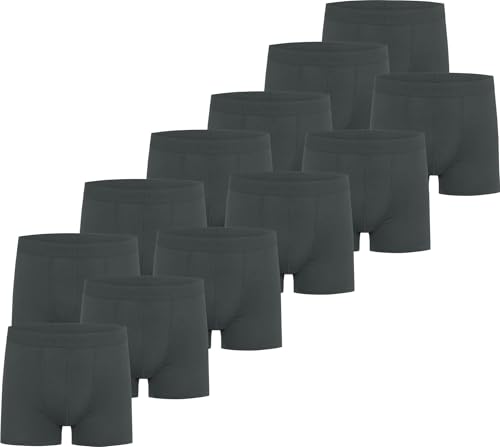 normani 6 oder 12 Stück Herren Boxershorts - Unterhosen für Männer aus weicher Bambusviskose Größe S - 4XL Farbe 12x Grau Größe XL von normani