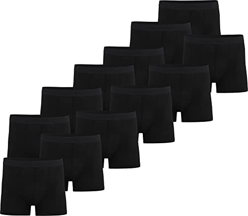 normani 6 oder 12 Stück Herren Boxershorts - Unterhosen für Männer aus weicher Bambusviskose Größe S - 4XL Farbe 12x Schwarz Größe M von normani