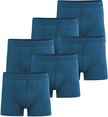 normani 6 oder 12 Stück Herren Boxershorts - Unterhosen für Männer aus weicher Bambusviskose Größe S - 4XL Farbe 6X Blau Größe XL von normani